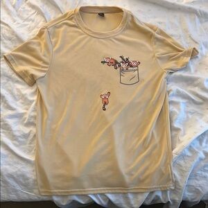 Cute Beige T-Shirt with Cartoon Design